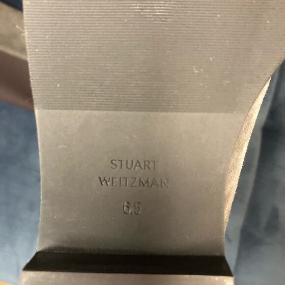 Stuart Weitzman Size 6.5 Greer City Boots Gray Suede Knee High Flat Block Heel - Picture 7 of 8